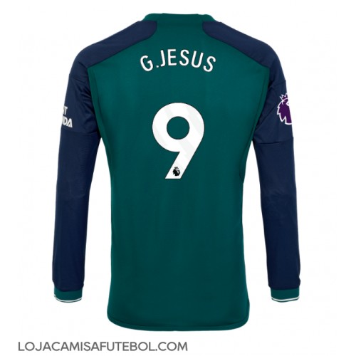 Camisa de Futebol Arsenal Gabriel Jesus #9 Equipamento Alternativo 2023-24 Manga Comprida